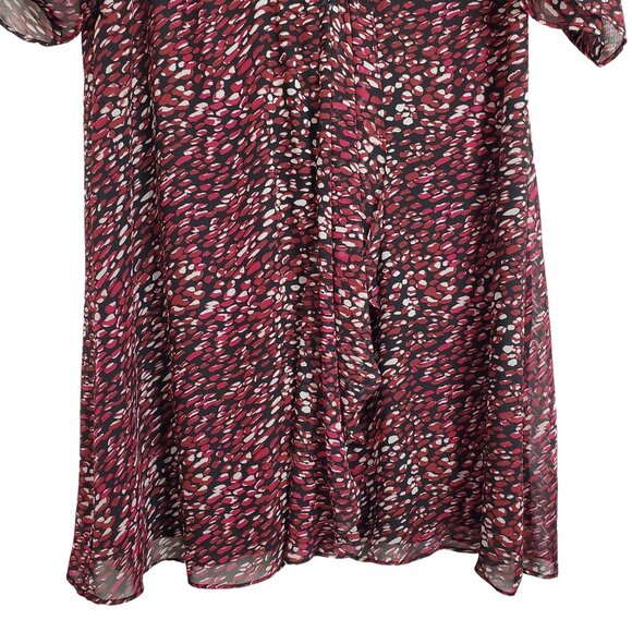 Lane Bryant Size 20 Dress Chiffon Faux Wrap Lined 3/4 Sleeve Flowy Lined Midi - Picture 6 of 10